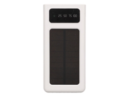 Batería Portátil Solar Con Pantalla De Potencia, Puertos De Salida Duales, Cargador Portátil Solar Para Teléfonos De 20000mah, Blanco