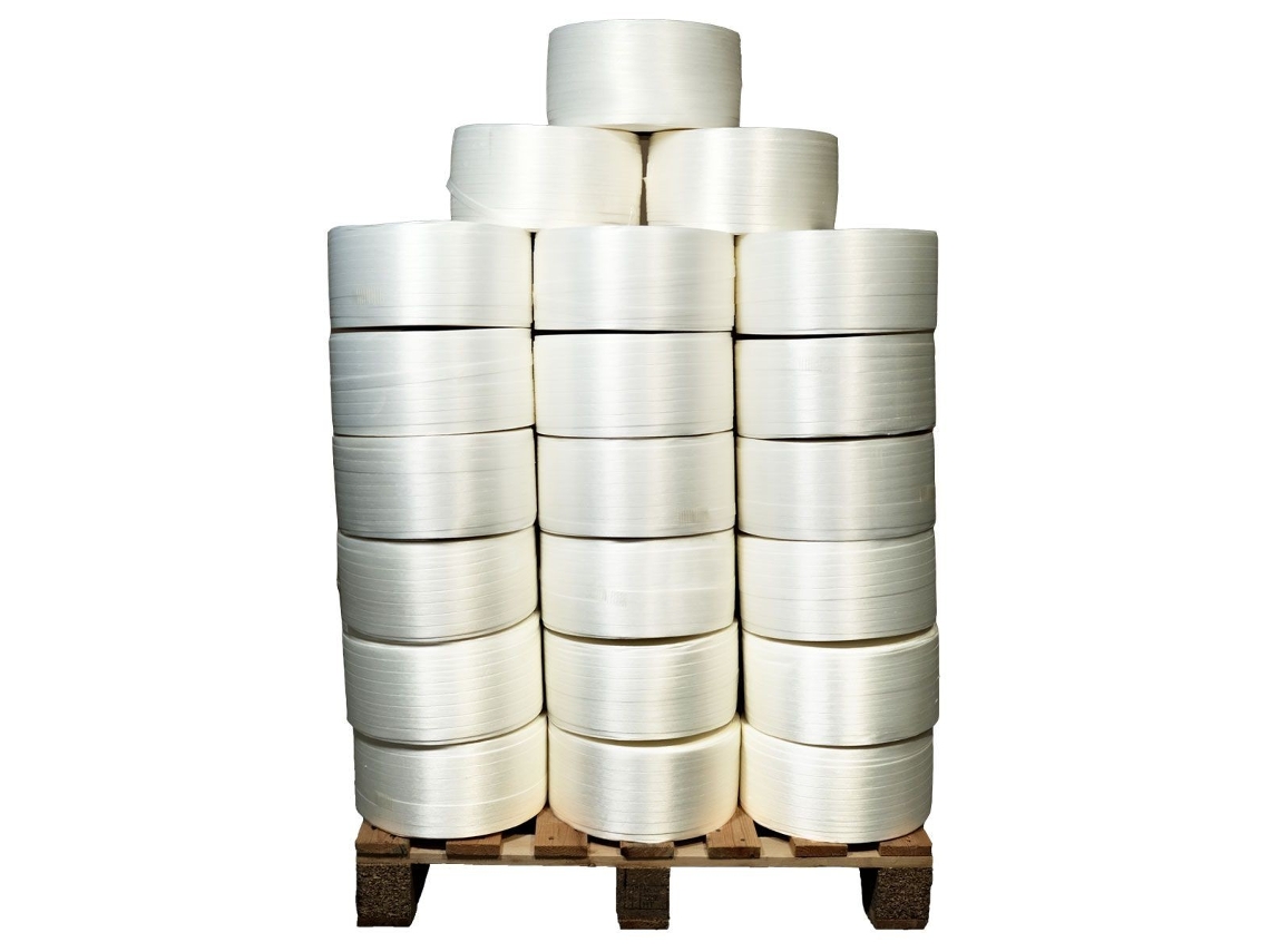 Lote de 52 Flejes hilo a hilo 13 mm x 1100 m incluyendo 12 GRATIS - Fleje Textil Alta Resistencia 375kg - TECPLAST LFF5