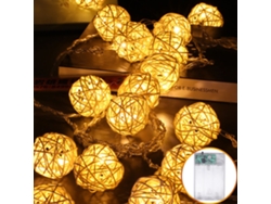 Guirnalda de luces LED decorativas con 20 bolas de enredadera para uso interior y exterior con iluminación romántica.