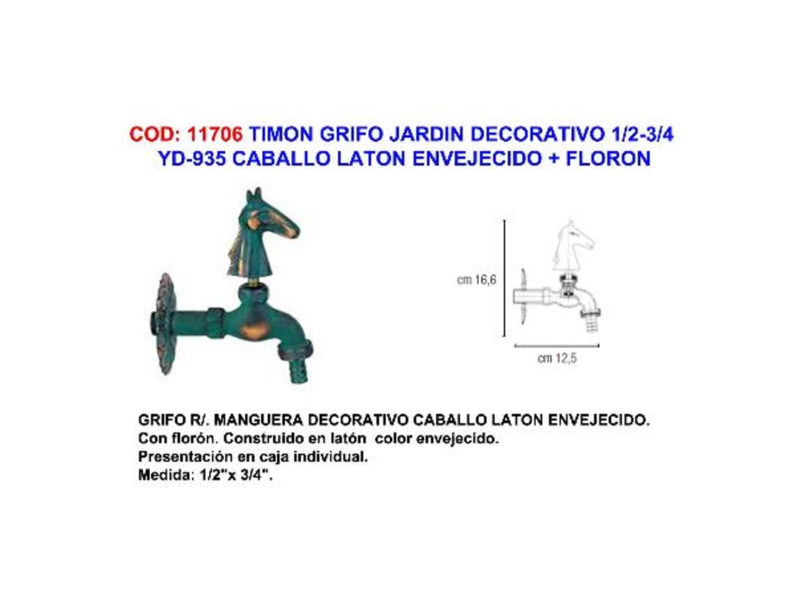 Timon grifo jardin decorativo yd935 caballo 1-2-3-4 lat.env+flor