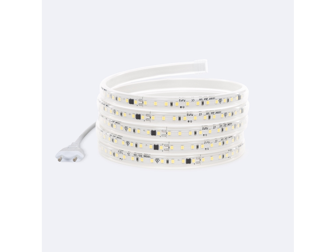Tira LED Regulable 220V SMD2835 Autorectificada 120 LED/m 1000 lm/m Ancho 12 mm IP65 Corte 10 cm a Medida LEDKIA
