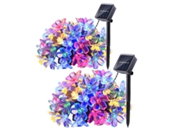 2 X Luces De Flores De Cerezo Alimentadas Por Energía Solar - 12 M, 60 Luces