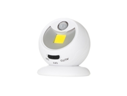 Luz nocturna LED esférica giratoria 360º con sensor de movimiento 120 lm pilas 3xAAA JANDEI