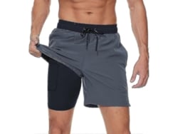 2026-pantalones Cortos De Baño Para Hombre Con Forro De Compresión Quick Dry Y Bolsillos Con Cremallera
