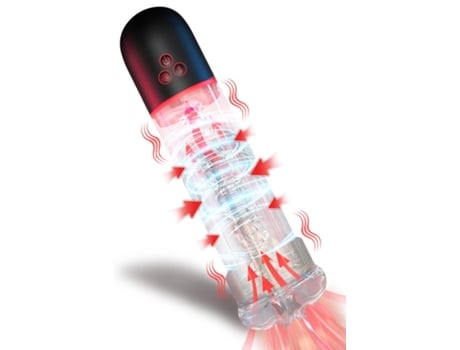 Masturbador masculino 2 en 1 con 9 vibraciones y 3 intensidades de succión (negro) VEANXIN