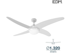 Ventilador de Techo EDM MODELO Caspio Blanco 60W 132 Cm