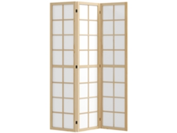 Mampara Divisoria De Madera Blanca De 3 Paneles, 120x170cm, Para Salón, Dormitorio U Oficina.