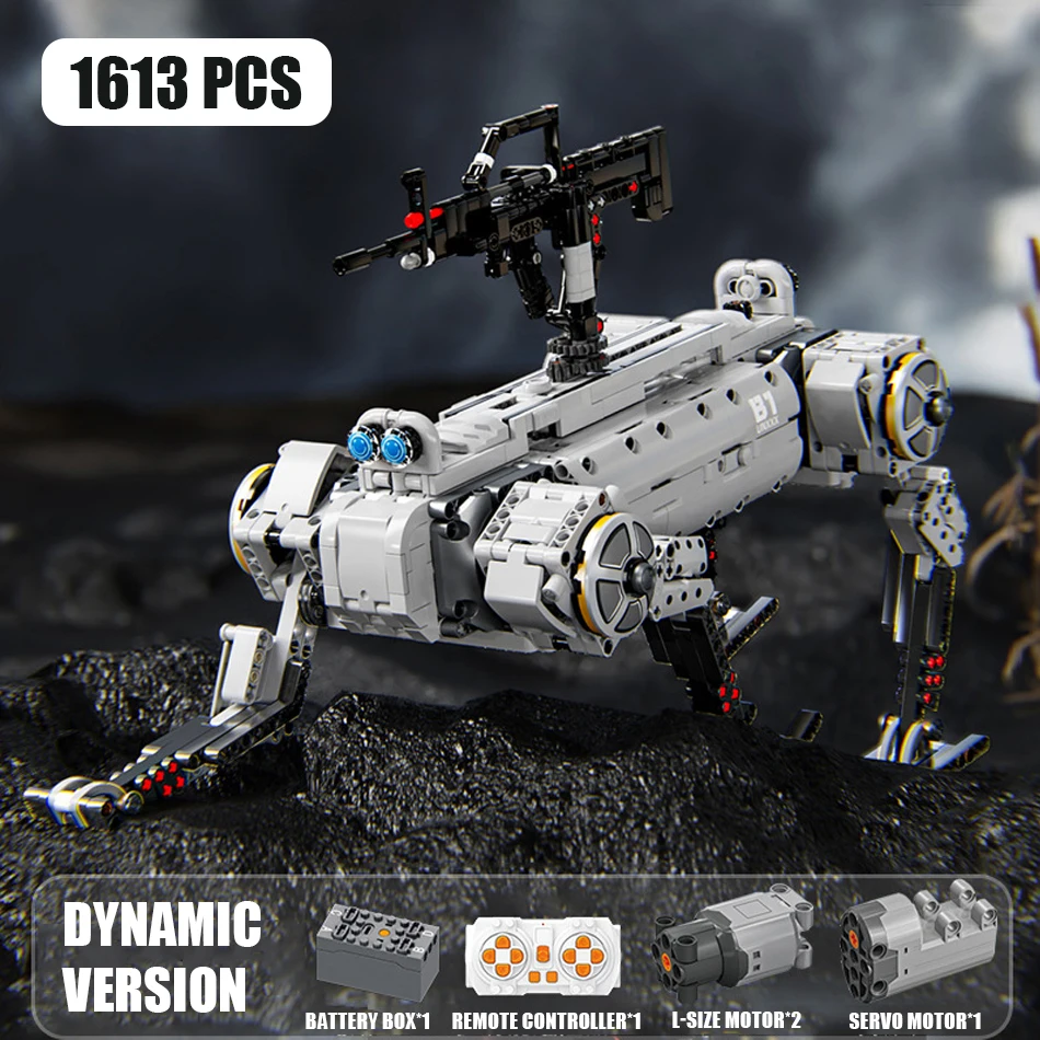 Gran Perro Modelo Bloques - Control Remoto Perro Máquina Con Armas - Juguetes De Bloques, Regalos Para Niños