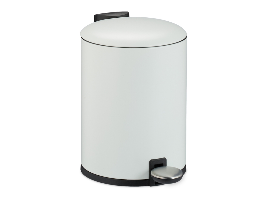 Relaxdays Caixote Do Lixo Para Casa De Banho, 3 L, Caixote Com Pedal, Design Mate, Interior Amovível, Branco