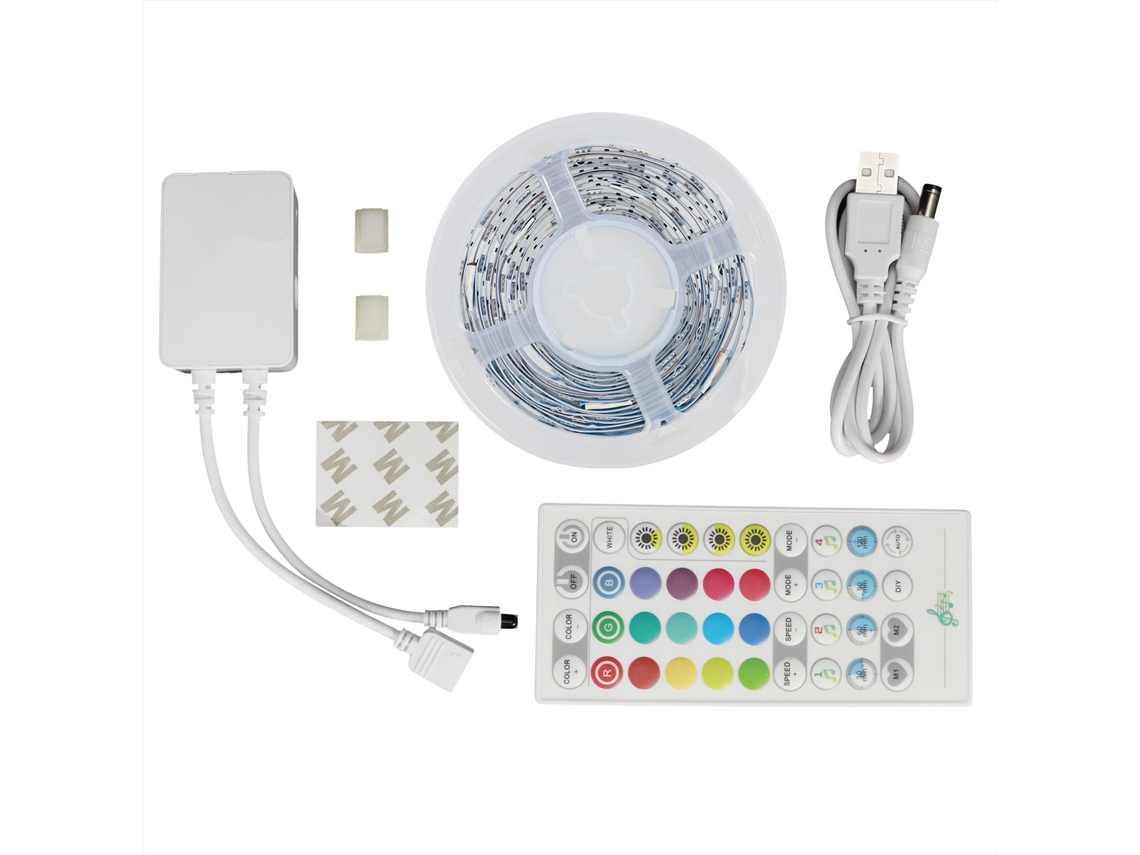 Tira De Luces Led Wifi Inteligente 3m Con Control De Sonido, Aplicación Alexa, Usb, 54 Led, Led 5050, Decoración
