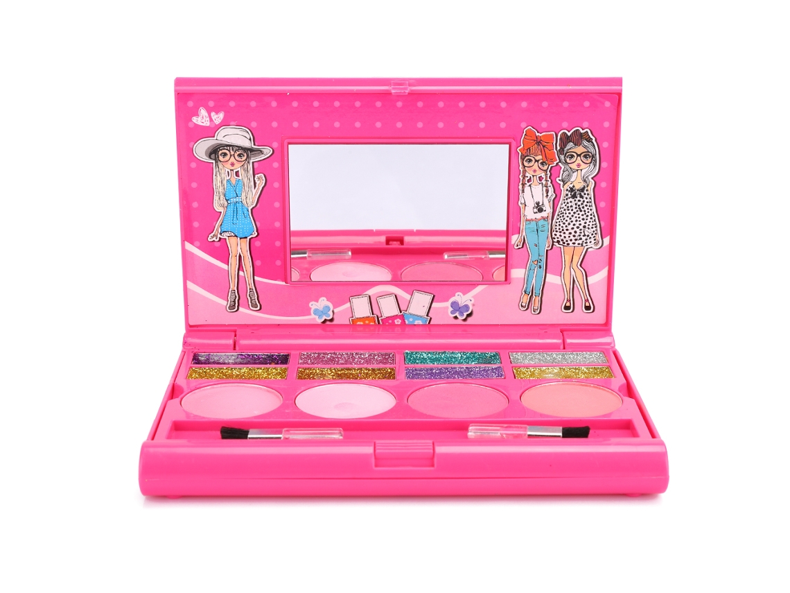 -caja De Maquillaje Portátil Para Niñas Con Brillo Labial Y Sombras De Ojos Juguete Regalo H102z