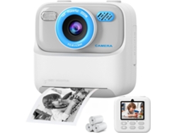 Cámara Digital Instantánea Para Niños, Pantalla Grande De 2,4 Pulgadas, Lentes Duales Frontal Y Trasera De 1080p (blanca). Czhhmart