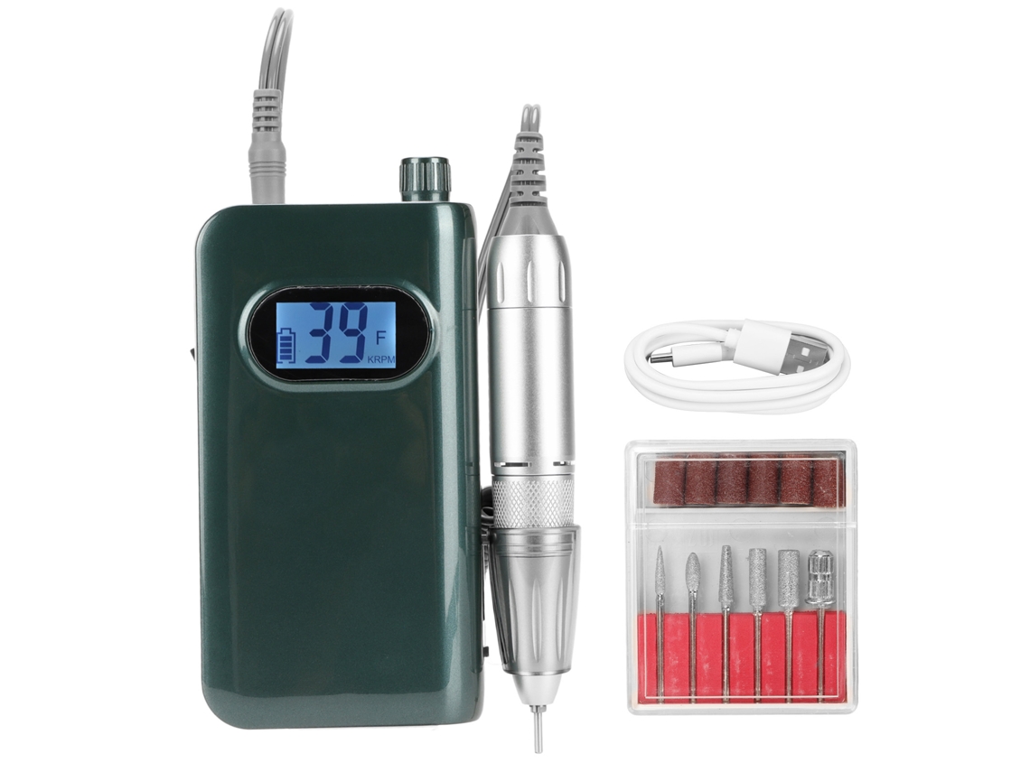 Máquina De Taladro De Uñas Eléctrica 40000rpm Rotación Cw Ccw Refrigeración Maquinilla De Pulir Uñas Color Verde Oscuro