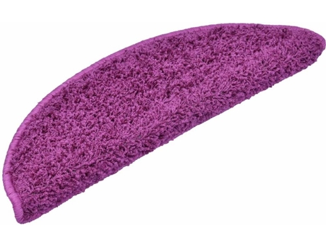 vidaXL Alfombras de peldaños de escalera 15 uds violeta 56x17x3 cm