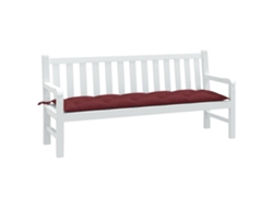 Cojín Para Banco De Jardín Tela Rojo Tinto Melange 180x50x7 Cm