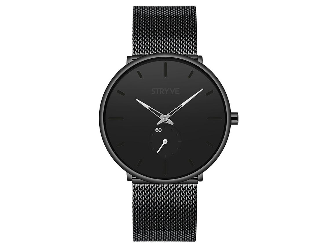 Reloj De Cuarzo Delgado Para Hombre (blanco) Con Correa De Malla Milanesa, Resistente Al Agua.