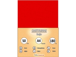 180Gr A4 Cardboard Red 50 Hojas