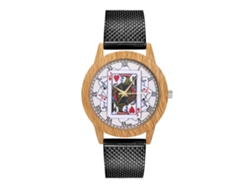 Reloj De Pareja Unisex Con Correa De Acero Malla Dial De Póker Cuadrado (negro)
