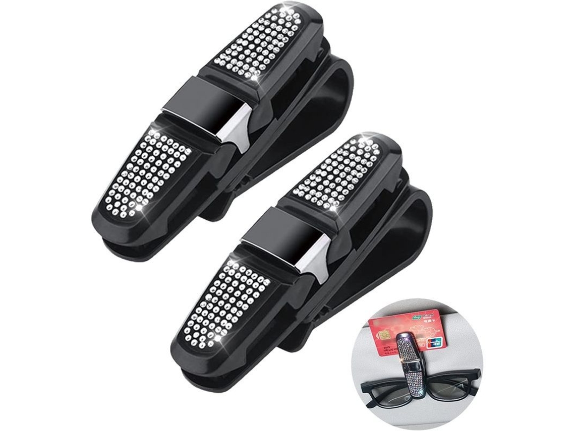 2 Soportes Universales Para Gafas Con Cristales De Imitación Para Ventanilla De Coche