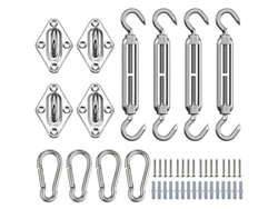 Kit De Fijación Para Toldos, 44 Piezas De Acero Inoxidable 304 Para Toldos Cuadrados, Rectangulares Y Triangulares.