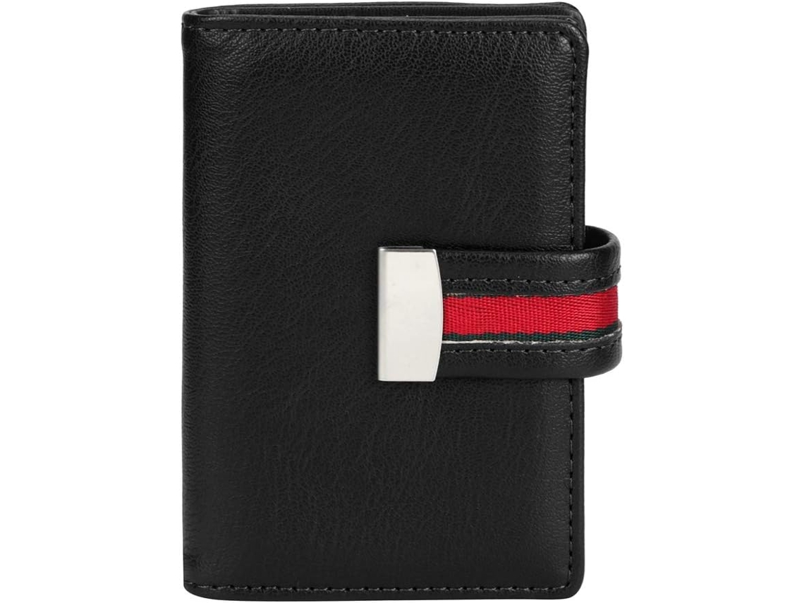 Mini Tarjetero Con Protección Rfid - Estuche De Cuero Pu Para Tarjetas Bancarias - Negro