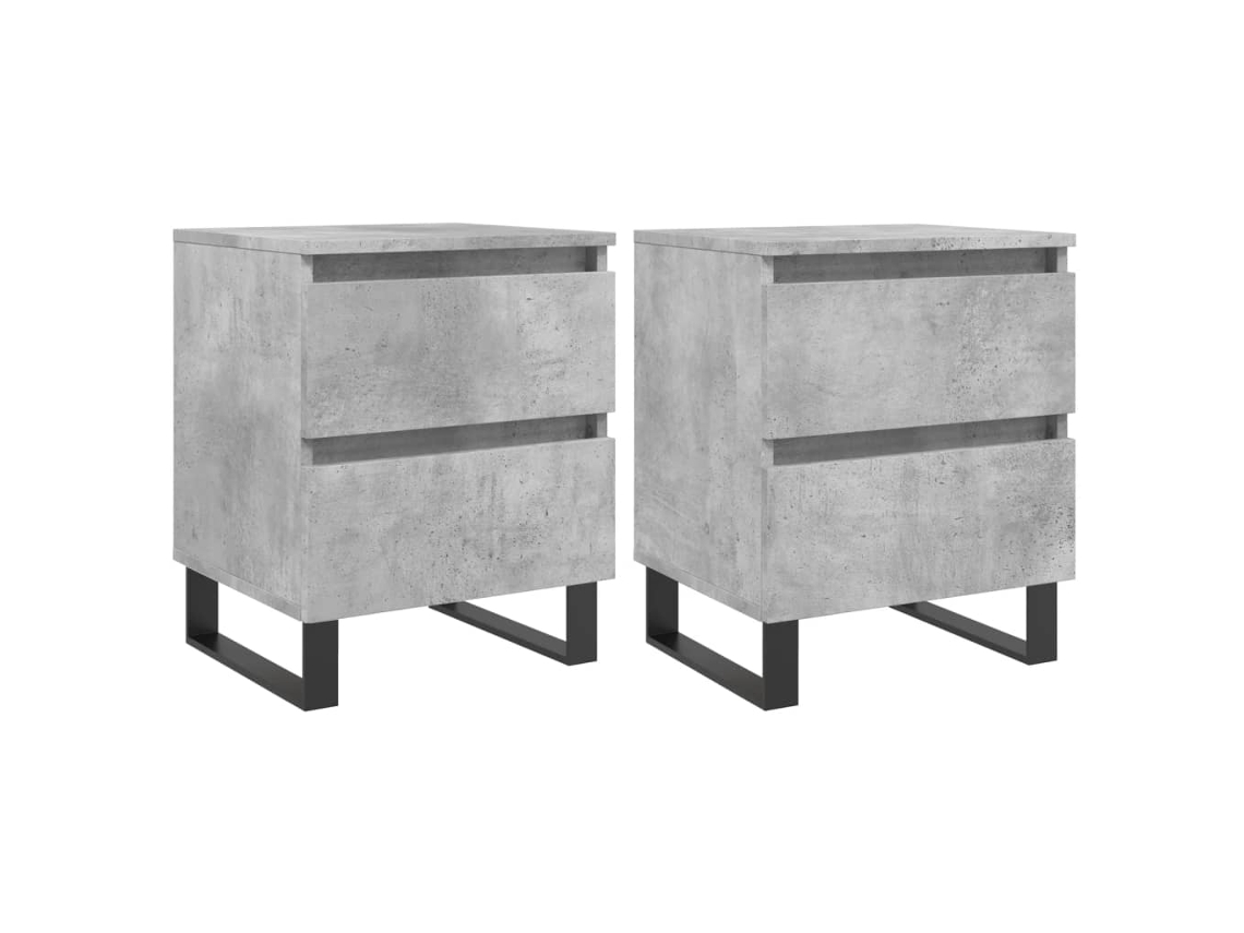 Conjunto de mesitas de noche de madera gris cemento, EXCLUSIVA MAISON