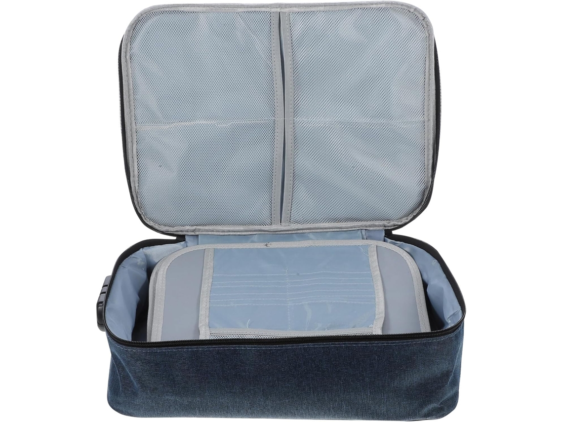 Organizador De Documentos Portátil De 3 Capas Con Cerradura De Combinación, Gran Capacidad.
