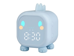 Despertador Infantil con Luz Nocturna, 6 Anillos, Dinosaurio Azul, Recargable RNEMITERY