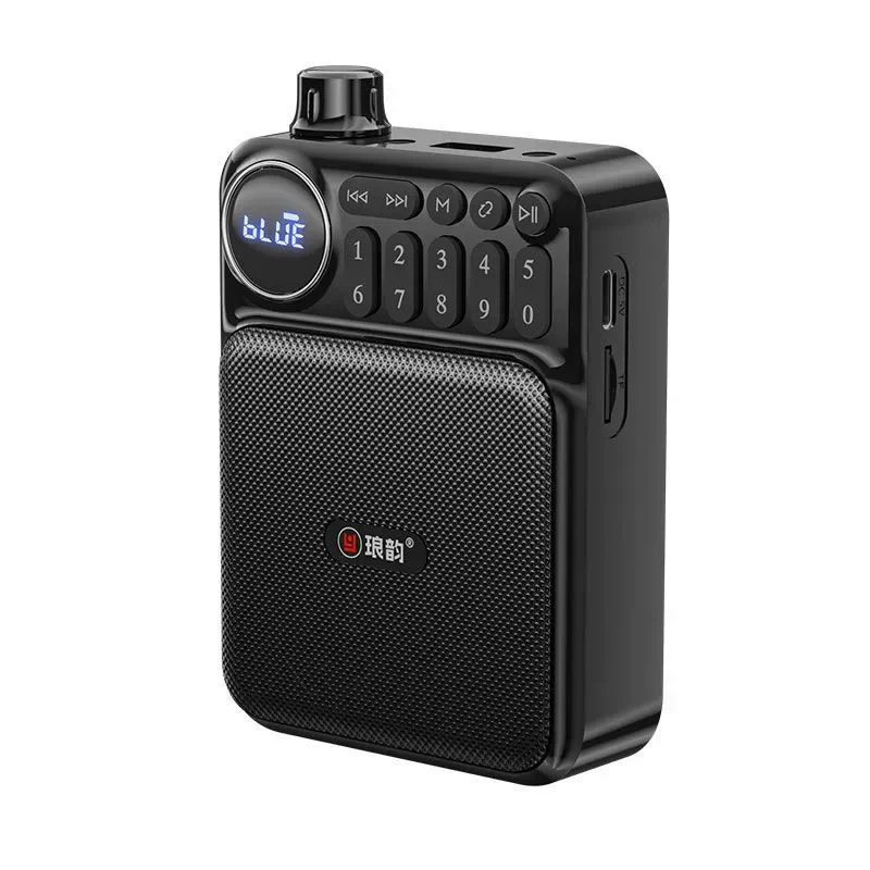 (negro) Mini Radio Fm - Recargable - Altavoz Bluetooth - Grabador Con Soporte Para Tarjeta Tf, Puerto Usb, Conector Para Auriculares De 3,5 Mm