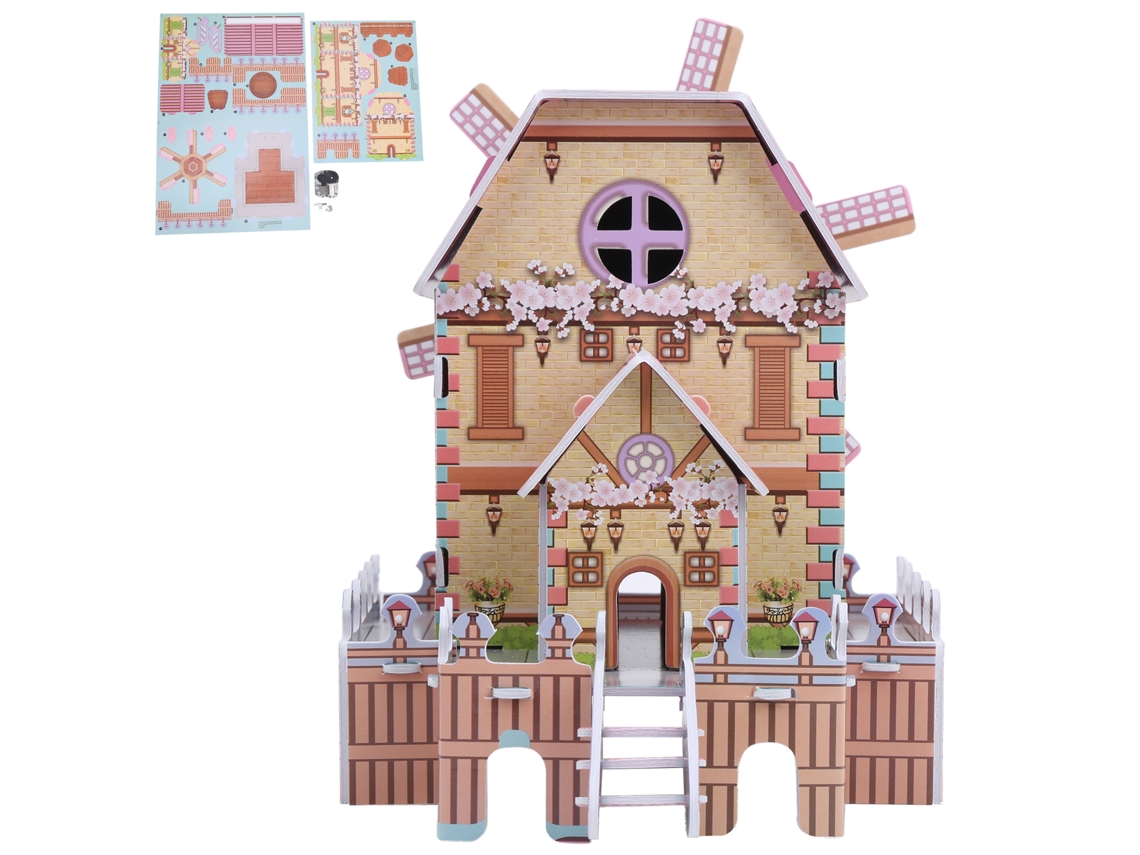 Dan26-puzzle De Madera Casa Musical Modelo Diy Juguete Educativo Regalo Para Niños Niñas Puzzle De Casa