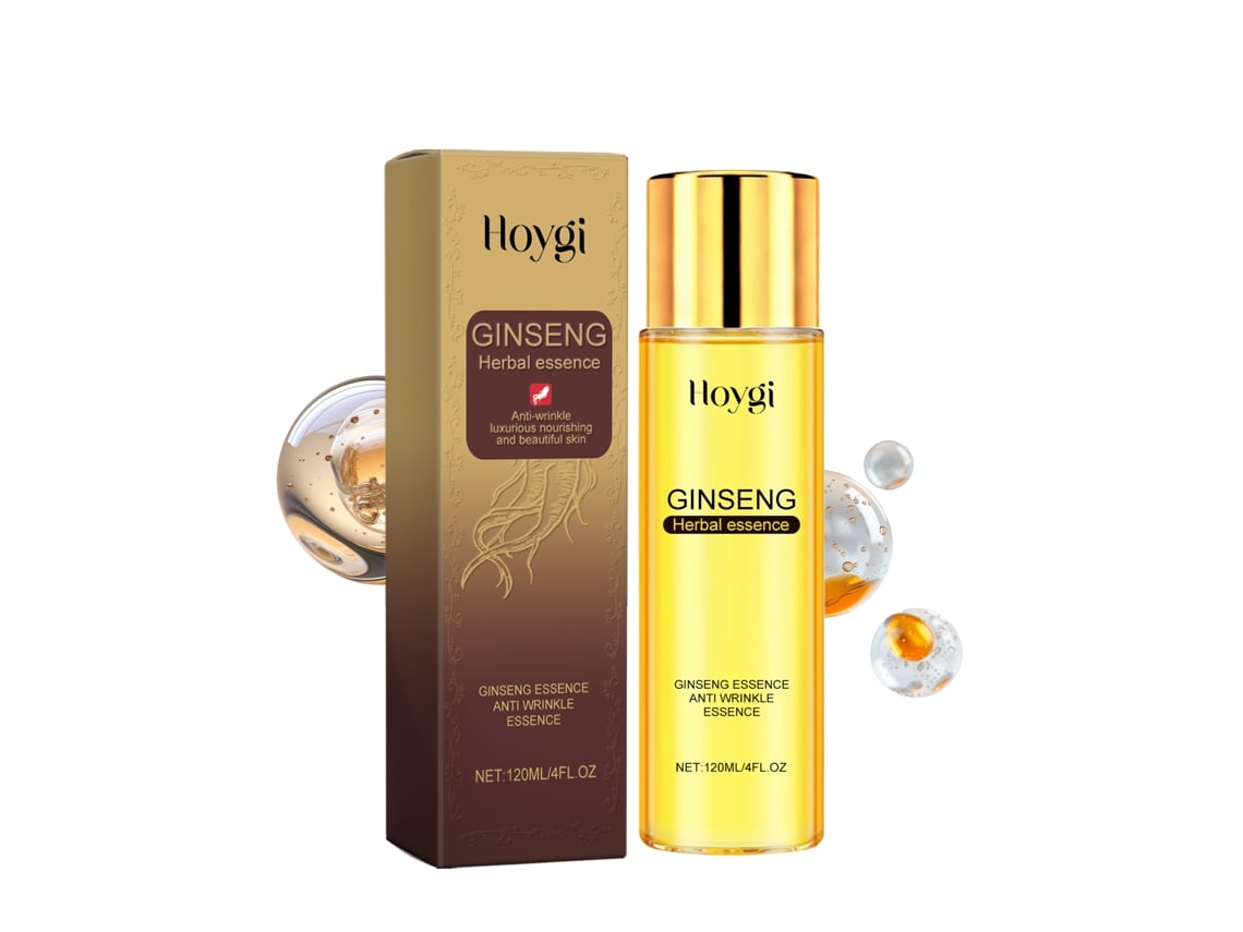 Sérum antiarrugas con ginseng para una piel joven.