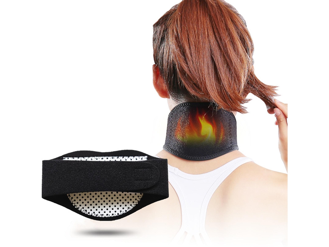 Rebe-faja Cervical Auto Calentante Ajustable Para Alivio Del Dolor Cuello Rígido Estabilidad Protectora 2pcs 2 Piezas Negras