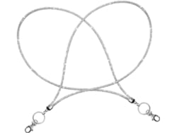 Conjunto De 2 Cordões Metálicos Para Celular Com Strass Prateados, Resistentes Ao Desbotamento, Design
