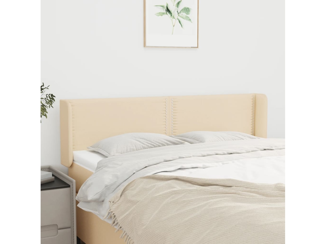 Cabecero De Tela Color Crema 147x16x78/88 Cm