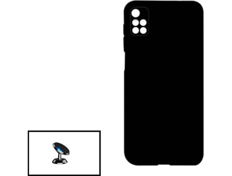 Kit Soporte Magnético de Coche y Funda Silicona Liquida Xiaomi Redmi 10 PHONECARE Negro