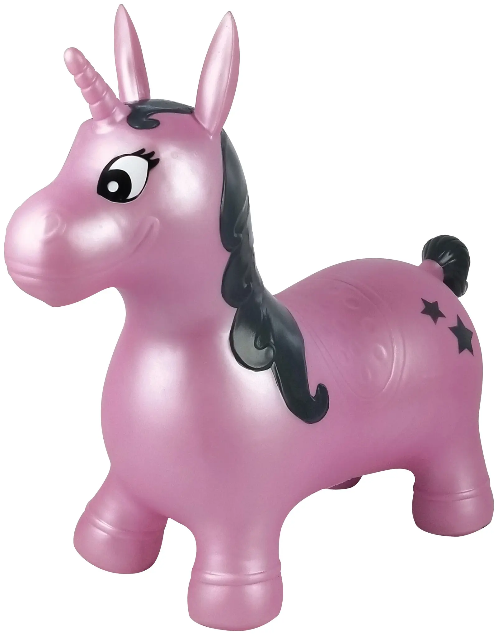 Aufblasbares Hüpf-einhorn Rosa Mit Plüschbezug
