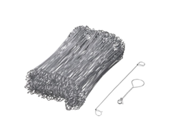 Alambre de hierro con lazo doble 16 cm acero galvanizado 200 piezas WOVAR