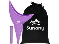 Urinario portátil reutilizable para mujer con bolsa discreta para acampar, hacer senderismo y actividades al aire libre, morado