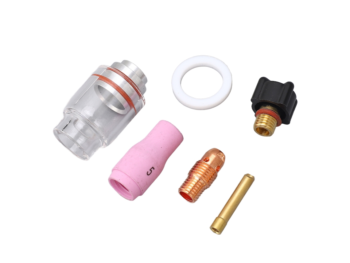 6 Piezas Boquilla Lente De Gas 2.4mm Antigrietas Para Soplete Tig Wp 9 20 Kit De Copas De Vidrio Sólido Y Fiable