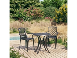 3 Pcs Conjunto De Bistro Aluminio Fundido Preto Dkd Home Decor