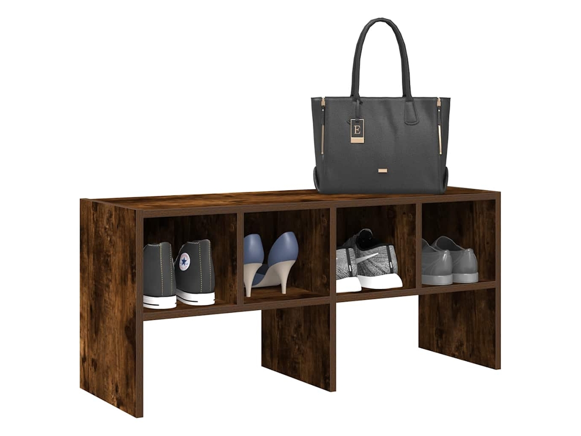 Mueble Zapatero | Zapatero Apilable Roble Ahumado 89,5x30x40 Cm