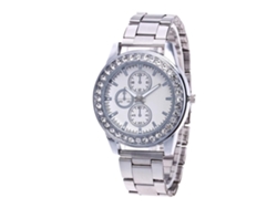Reloj Analógico De Cuarzo Simple Con Correa De Acero Para Mujer Y Hombre (plata)