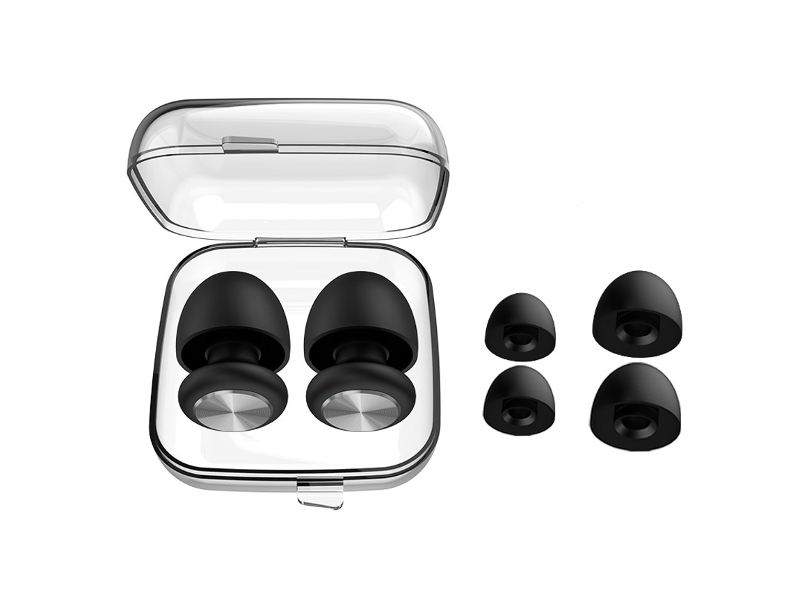 Tapones para los oídos de silicona suave con reducción de ruido. Negro