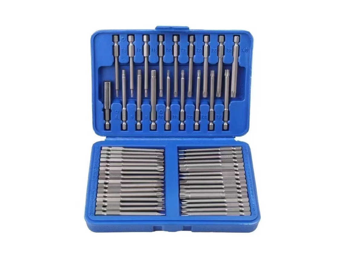 Juego De 50 Puntas De Destornillador Magnéticas Extralargas Con Estuche, Cabeza Hexagonal Phillips De Seguridad Para Taladro.