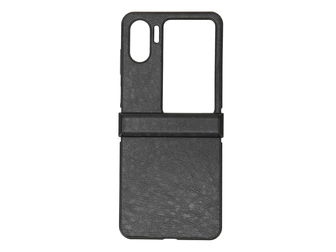 Capa De Telefone Pu Padrão Cavalo Louco Macia Fashion Para Oppo Find N2 Flip Preta
