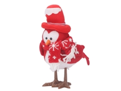 Lámpara LED decorativa con forma de pájaro y sombrero rojo, estatua de animal, estante de mesa.