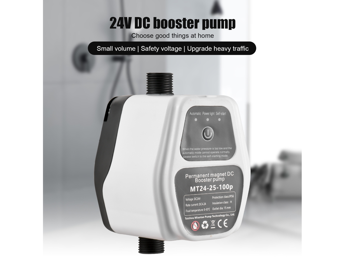 Bomba De Refuerzo De Presión De Agua Portátil De 24 V Y 100 Pa Para Ducha Inteligente Silenciosa, 25 L/min
