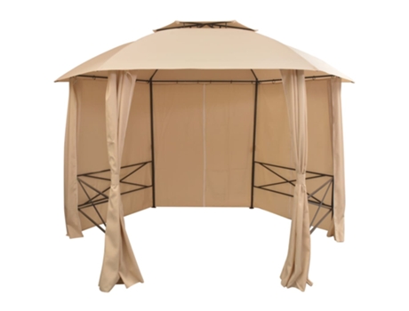 MAISON EXCLUSIVE Carpa de jardín con cortinas hexagonal 360x265 cm