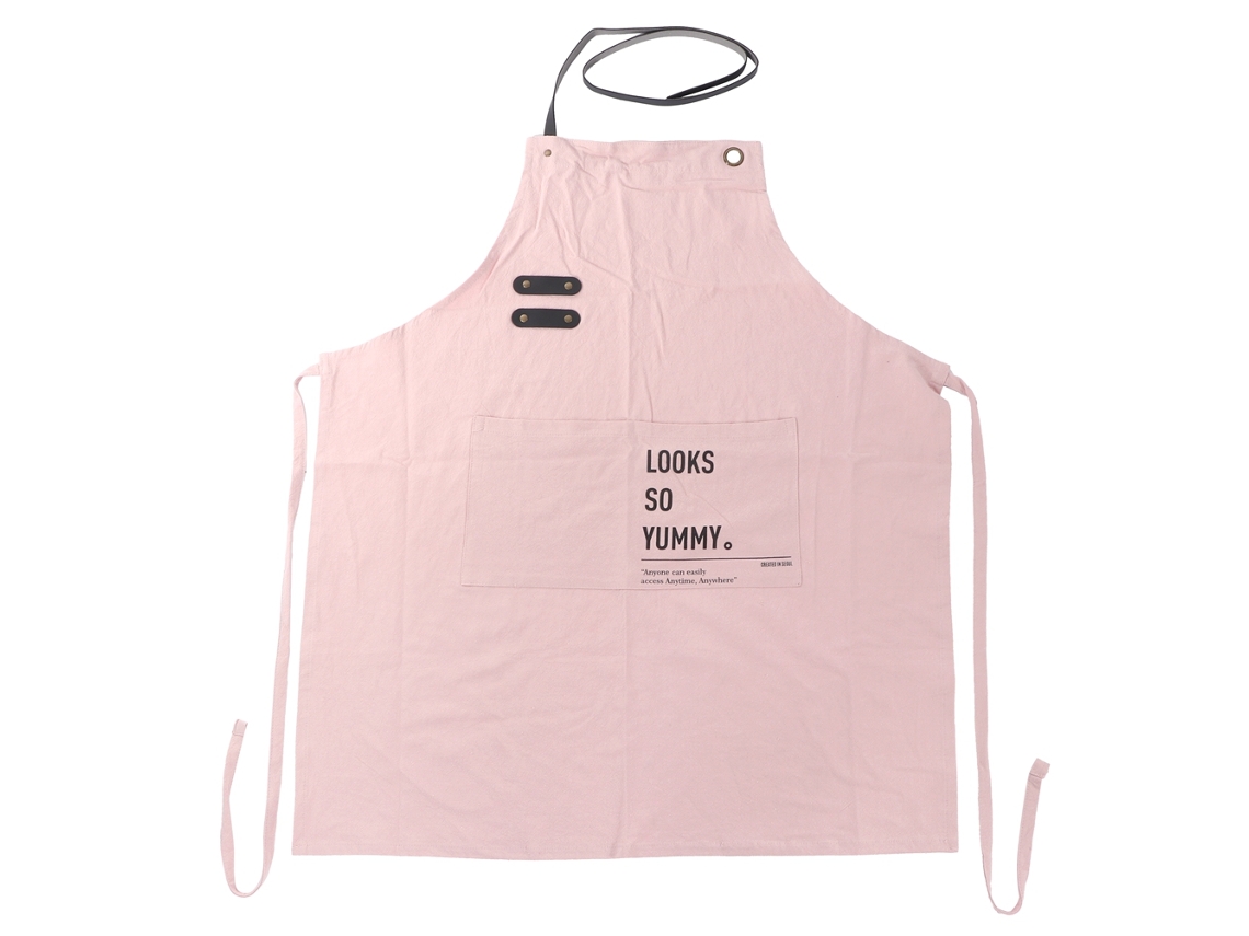 Delantal Adulto De Algodón Y Lino Para Cocina, Delantal Con Cordón Ajustable Para Hogar O Cafetería (rosa)