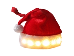 Gorro De Navidad De Peluche Con Luces Led, Accesorio Para Fiestas Navideñas De Papá Noel